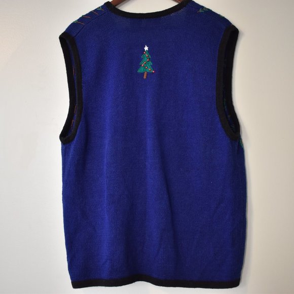 Ugly Christmas Sweater Vest! Decorated with holiday symbols and beads! - Picture 3 of 5